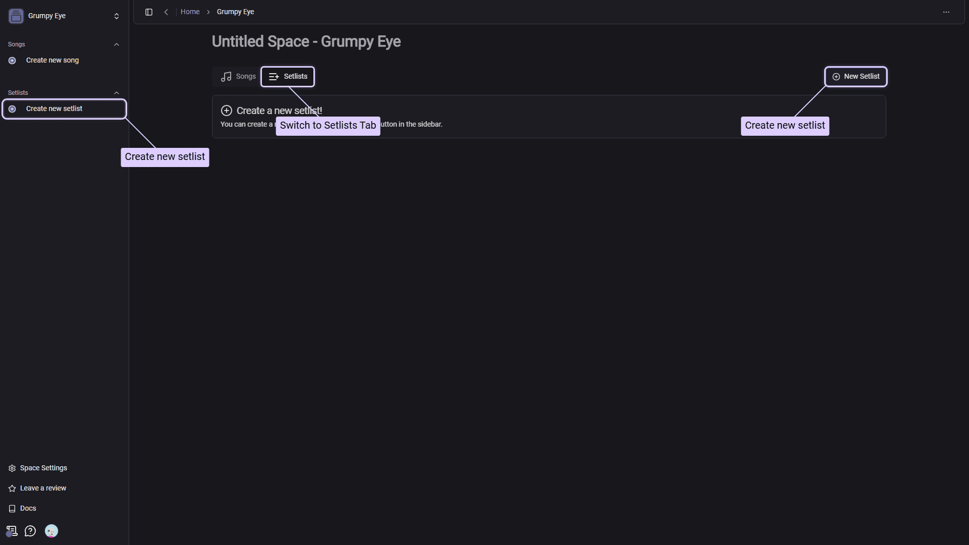 Create Setlist