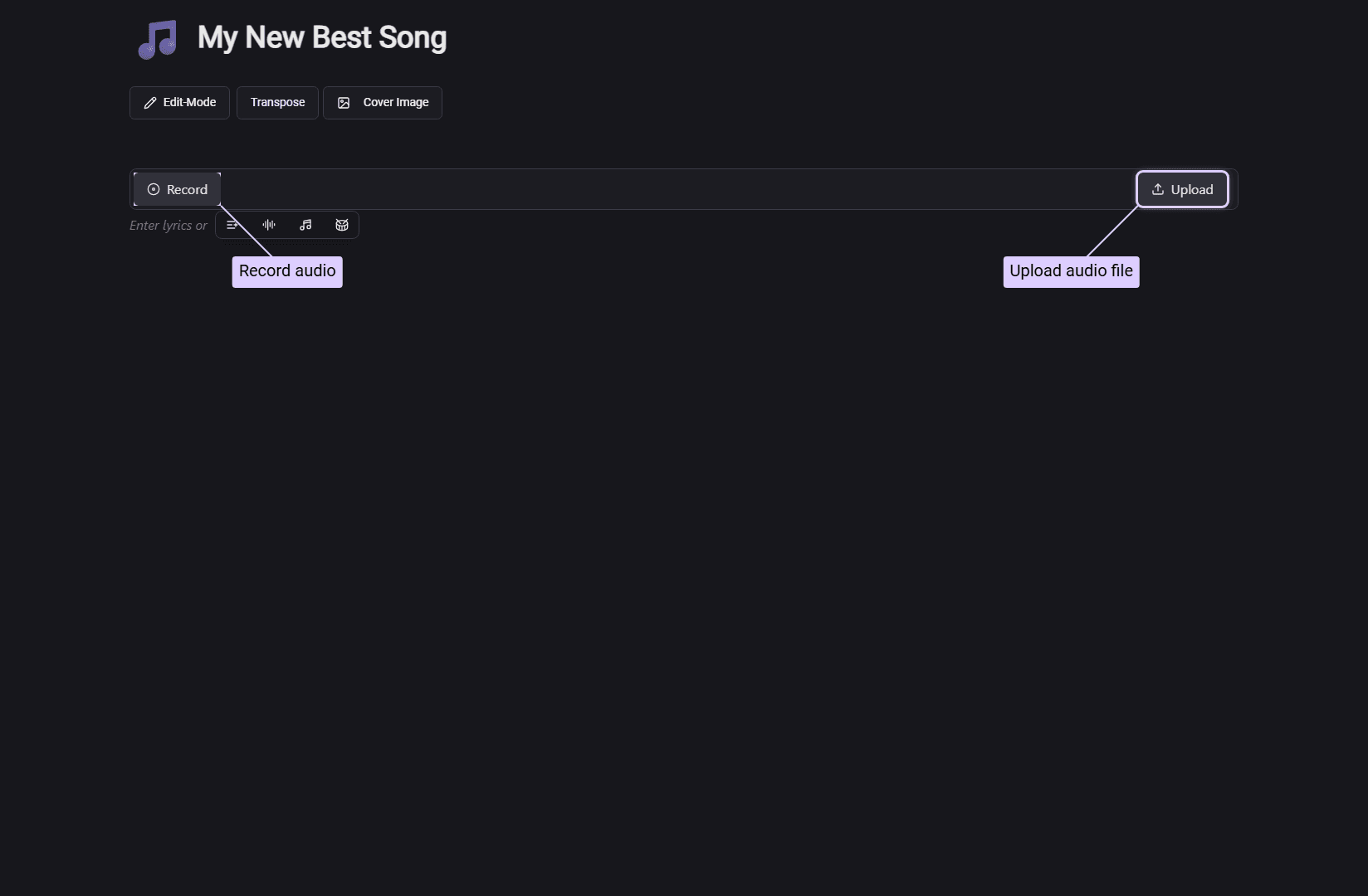 Audio recording options