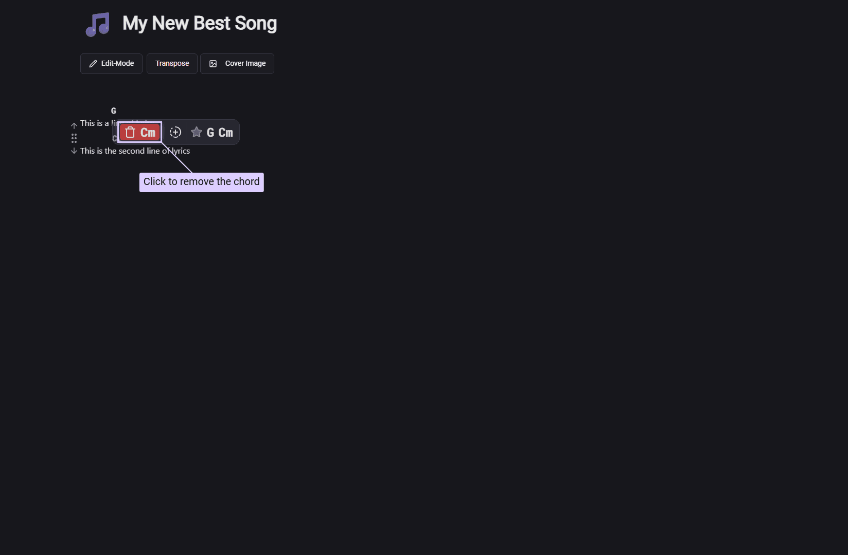 Removing a chord