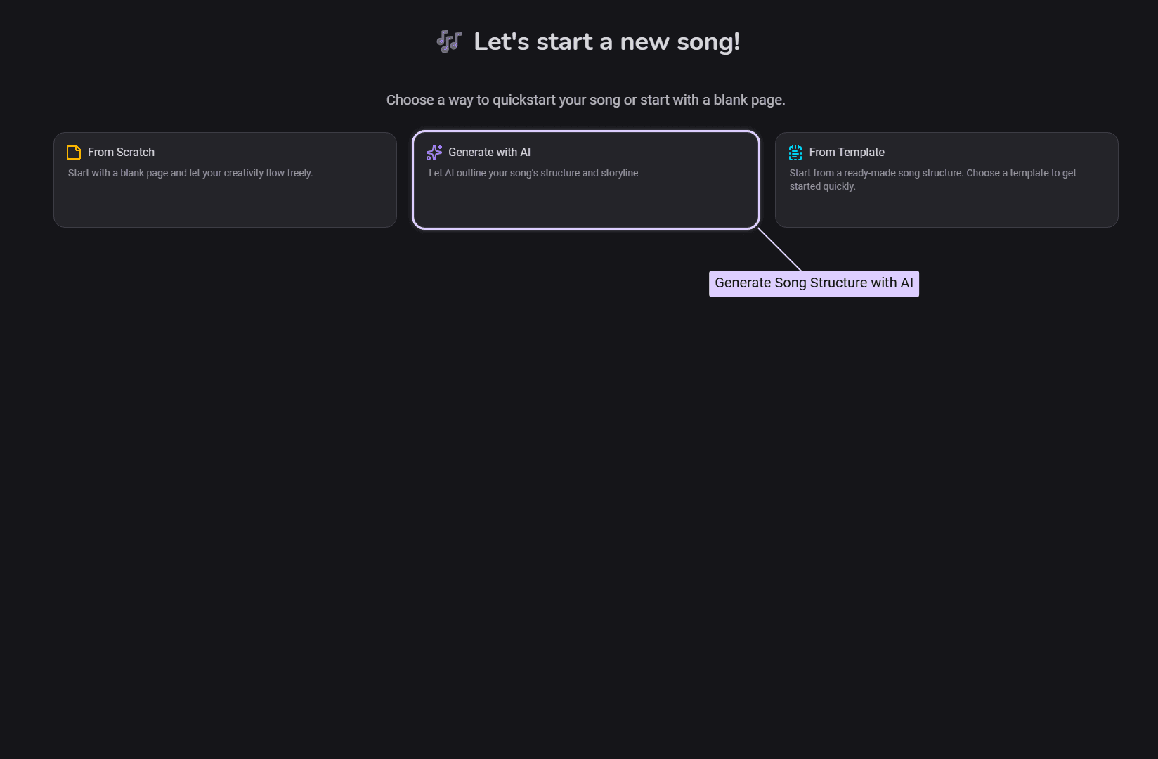 AI generate button in the editor