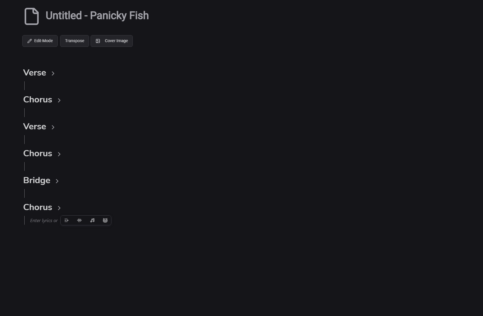 Song after inserting template